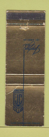 Matchbook Cover - Jonathan Club Los Angeles CA GOLD WEAR
