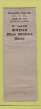 Matchbook Cover - Pabst Blue Ribbon Beer WORN