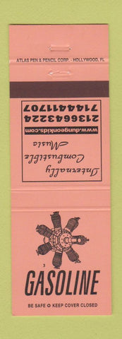 Matchbook Cover - Gasoline Internally Combustible Music Dungeon Kids NEON ORANGE