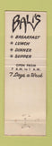 Matchbook Cover - Bali's Coffee Shop Van Nuys CA WORN