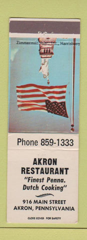 Matchbook Cover - Akron Restaurant Akron PA