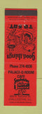 Matchbook Cover - Palace Q Room Cafe Chillicothe IL