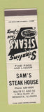 Matchbook Cover - Sam's Steak House Mendota IL