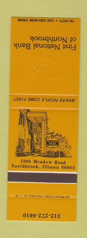 Matchbook Cover - First National Bank Northbrook IL SAMPLE