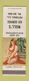Matchbook Cover - Null's Ice Service Potomac IL pinup WORN