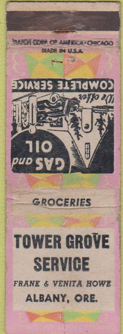 Matchbook Cover - Tower Grove Service Albany OR WEAR