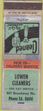 Matchbook Cover - Lowen Cleaners Advance NO TOWN