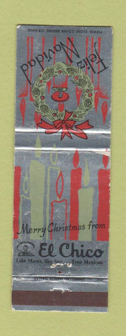 Matchbook Cover - El Chico Mexican Food Christmas TX Chain