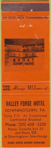 Matchbook Cover - Valley Forge Motel Downingtown PA