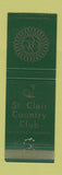 Matchbook Cover - St Clair Country Club Belleville IL