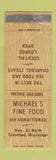 Matchbook Cover - Michael's Fine Food Cleveland MS WEAR
