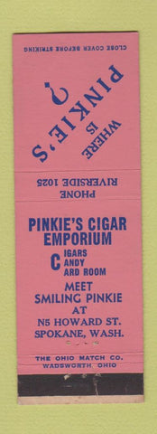 Matchbook Cover - Pinkie's Cigar Emporium Spokane WA