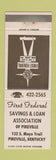 Matchbook Cover - First Federal Savings and Loan Pikeville KY