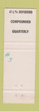 Matchbook Cover - First Federal Savings and Loan Pikeville KY