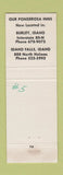 Matchbook Cover - Ponderosa Inn Burley Idaho Falls ID