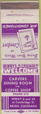 Matchbook Cover - Carvers Dining Room Brush CO WEAR