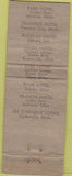Matchbook Cover - Barr Hotel Lima OH POOR