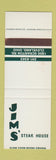 Matchbook Cover - Jim's Steak House Cleveland OH SAMPLE