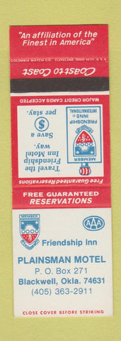 Matchbook Cover - Plainsman Motel Blackwell OK SAMPLE