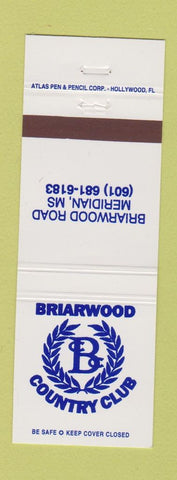 Matchbook Cover - Briarwood Country Club Meridian MS