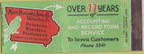 Matchbook Cover - Matt Parrott Son Printers Iowa CREASES