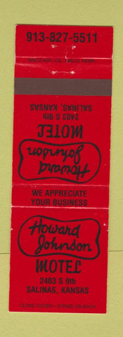 Matchbook Cover - Howard Johnson Motel Salinas KS Salina?