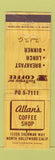Matchbook Cover - Allan's Coffee Shop North Hollywood CA WORN