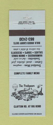 Matchbook Cover - The Parkmoor Restaurant St Louis MO #2 BLUE