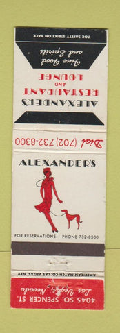 Matchbook Cover - Alexander's Restaurant Las Vegas NV girlie WEAR