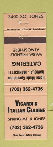 Matchbook Cover - Vicardi's Italian Restaurant Las Vegas NV