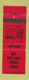 Matchbook Cover - Mount Victory Drive Thru Liquor OH
