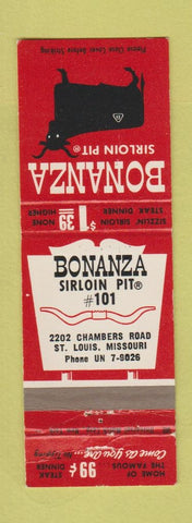 Matchbook Cover - Bonanza Sirloin Pit St Louis MO