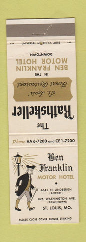 Matchbook Cover - Ben Franklin Motor Hotel St Louis MO
