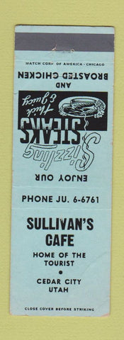 Matchbook Cover - Sullivan's Cafe Cedar City UT WEAR