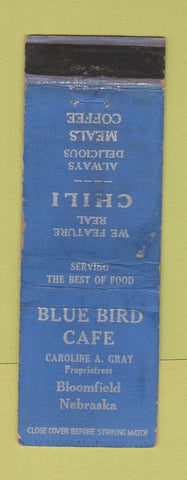 Matchbook Cover - Blue Bird Cafe Bloomfield NE WORN