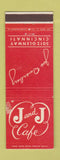 Matchbook Cover - J&J Cafe Cincinnati OH WORN