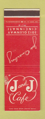 Matchbook Cover - J&J Cafe Cincinnati OH WORN