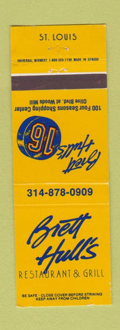 Matchbook Cover - Brett Hull's Restaurant Grill St Louis MO Blues Hockey