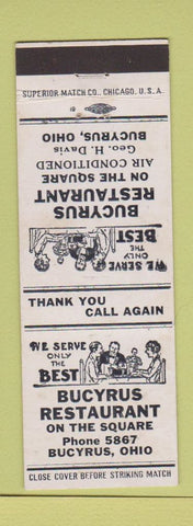 Matchbook Cover - Bucyrus Restaurant OH
