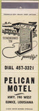 Matchbook Cover - Pelican Motel Eunice LA