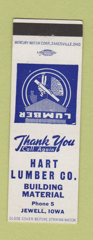 Matchbook Cover - Hart Lumber Jewell IA low phone #