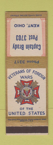 Matchbook Cover - VFW Captain Brady Post 3073 Kent OH