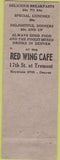 Matchbook Cover - Red Wing Cafe Denver CO