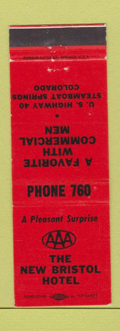 Matchbook Cover - New Bristol Hotel Steamboat Springs Colorado low phone #