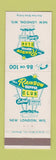 Matchbook Cover - Rainbow Supper Club New London WI low phone #