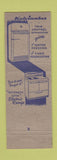 Matchbook Cover - Kelvinator Freezer Edenton NC Low phone #
