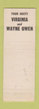 Matchbook Cover - Monty's Restaurant Estes Park Colorado low phone # WEAR