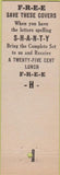 Matchbook Cover - The Shanty Denver CO
