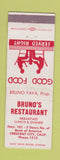 Matchbook Cover - Bruno's Restaurant Crescent City CA low phone #