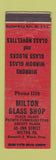 Matchbook Cover - Milton Glass Shop Mirrors PA low phone #